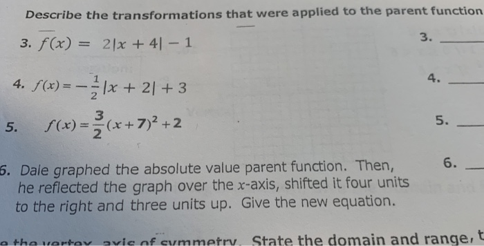 Solved Describe the transformations that were applied to the | Chegg.com