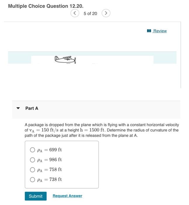 Solved Multiple Choice Question 12.20. 5 of 20 Part A A | Chegg.com