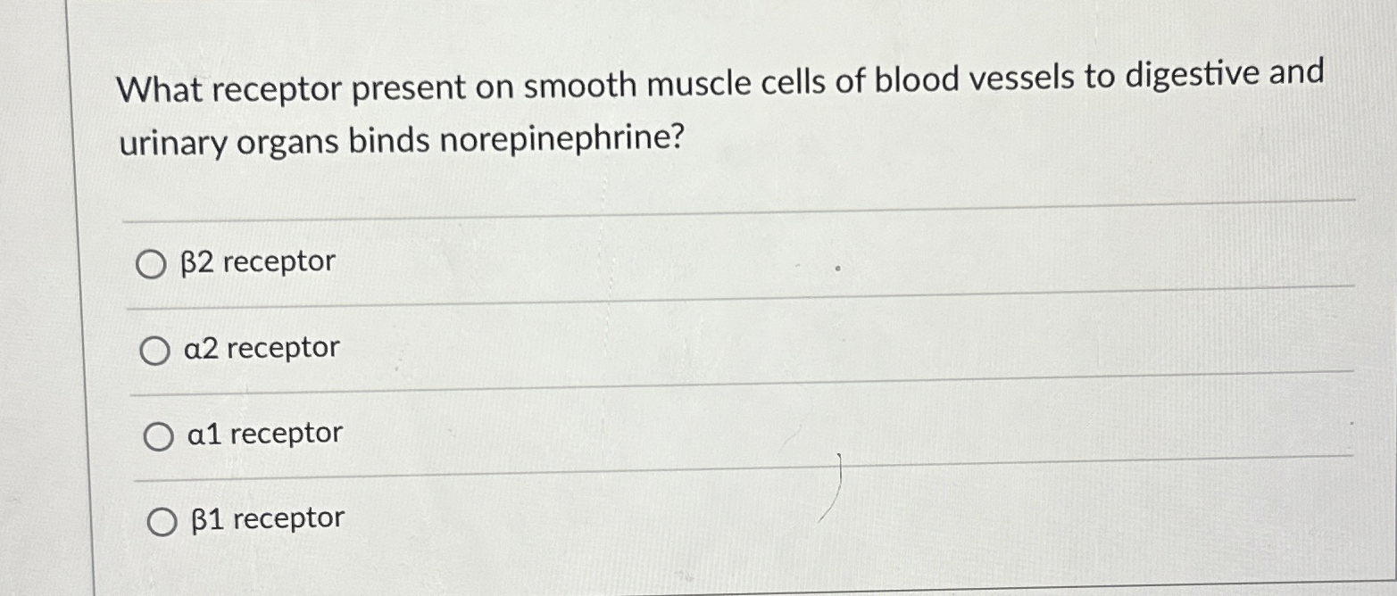 Solved What receptor present on smooth muscle cells of blood | Chegg.com