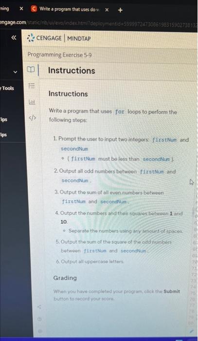 Solved Instructions Write a program that uses for loops to | Chegg.com