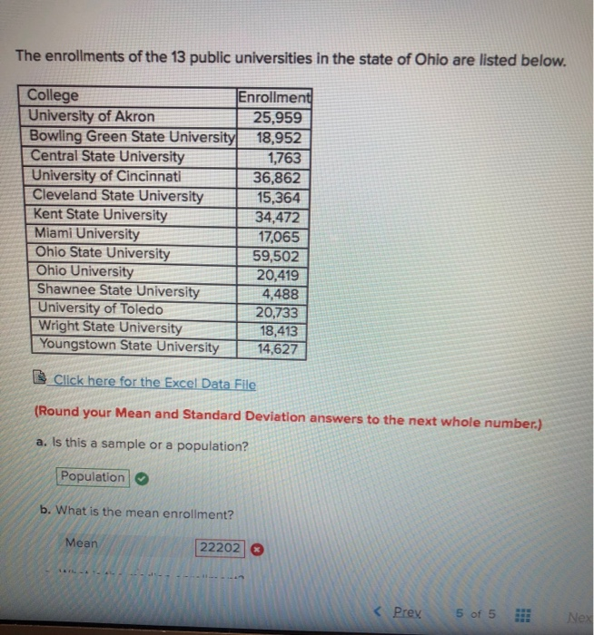 Solved The Enrollments Of The 13 Public Universities In The | Chegg.com