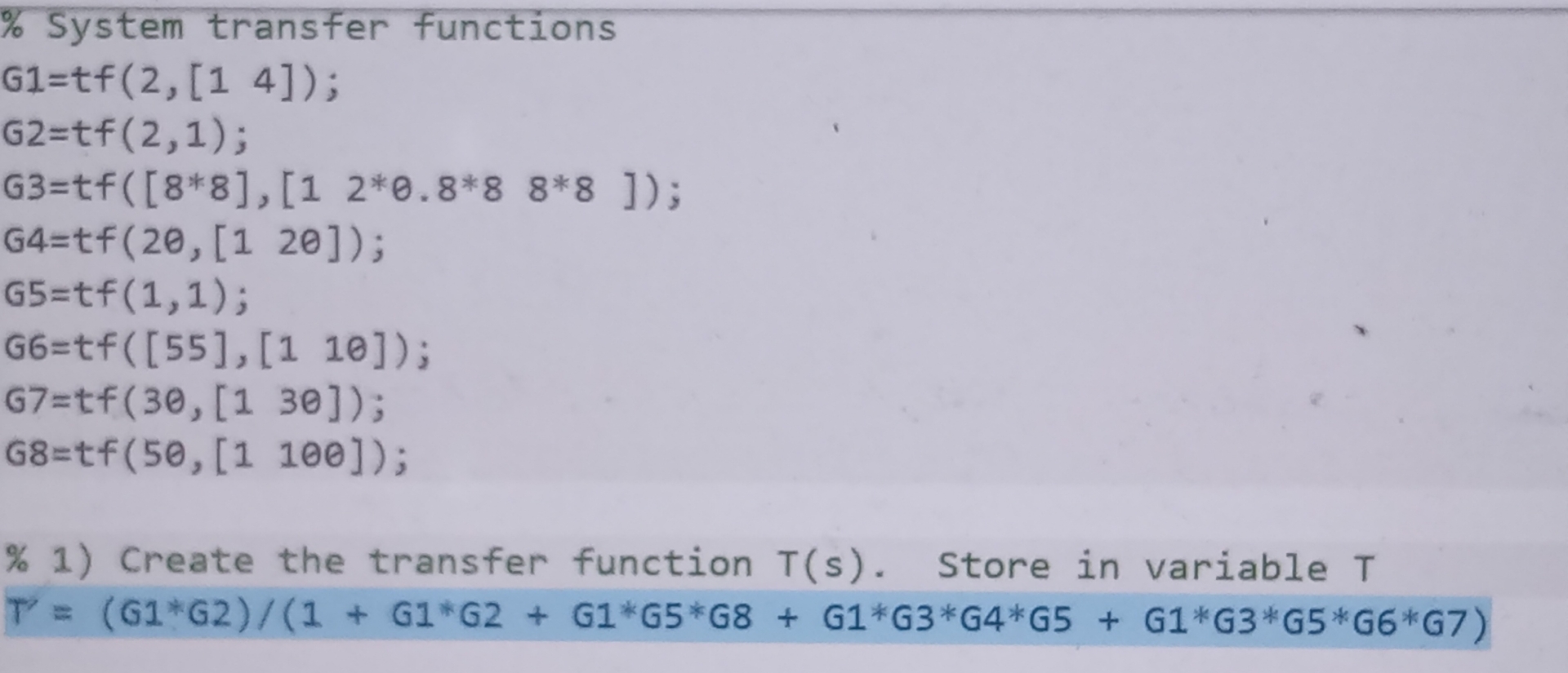 How could you simplify this in matlab in terms of | Chegg.com
