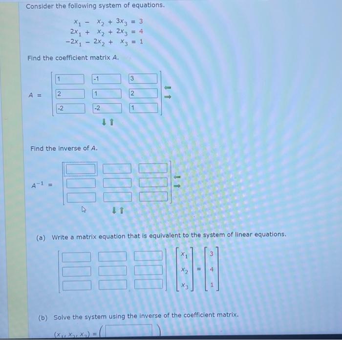 Solved Consider the following system of equations. | Chegg.com