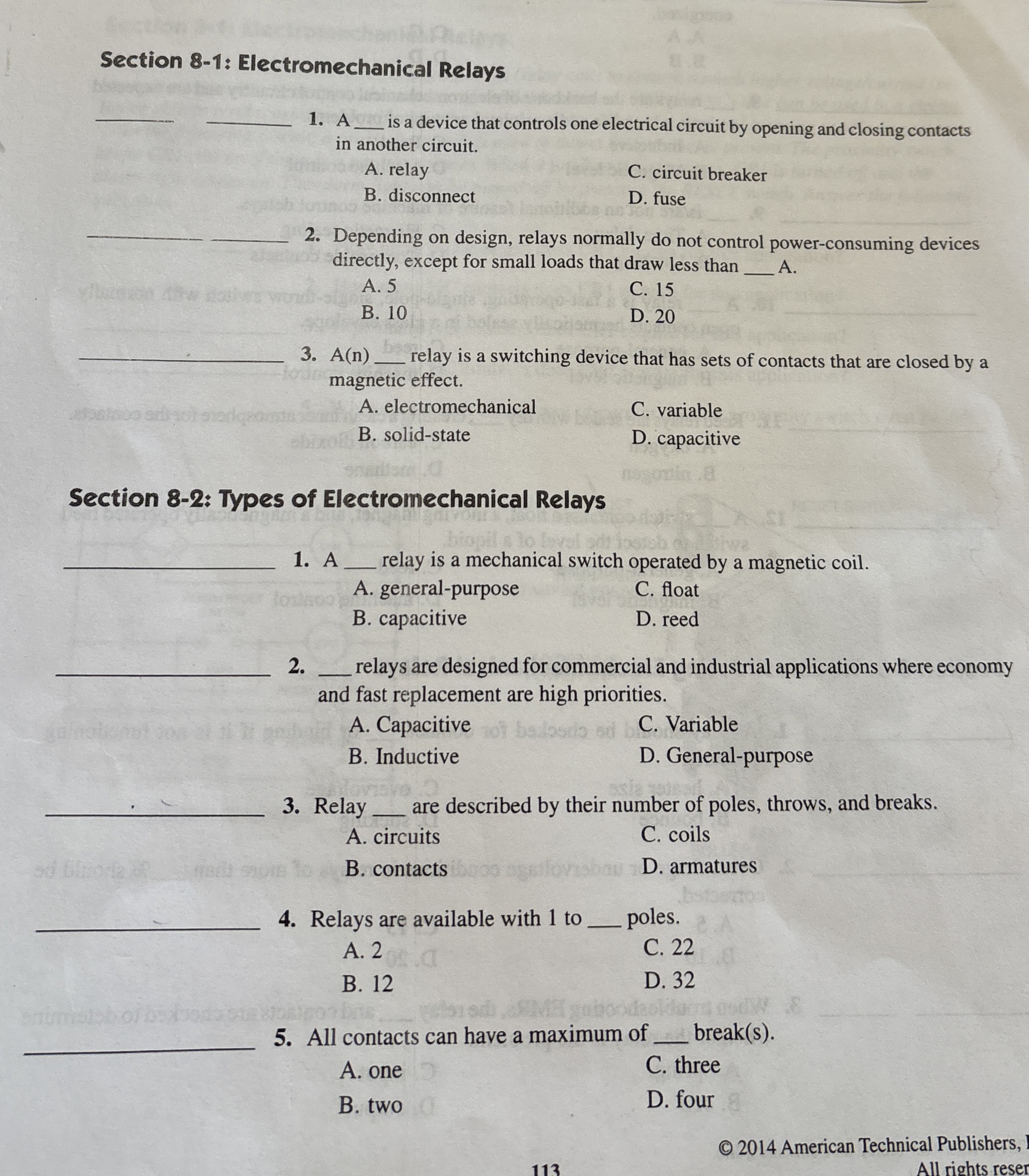 Solved Section 8-1: Electromechanical Relays 1. ﻿A q, ﻿is | Chegg.com
