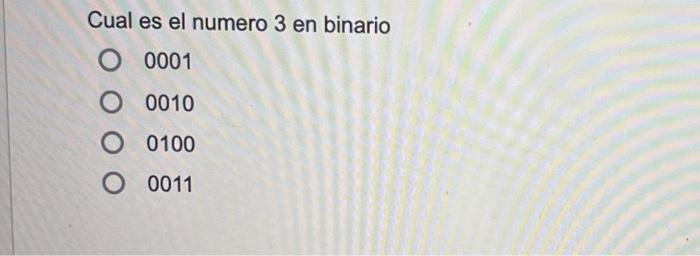 Cual es el numero 3 en binario 0001 0010 0100 0011