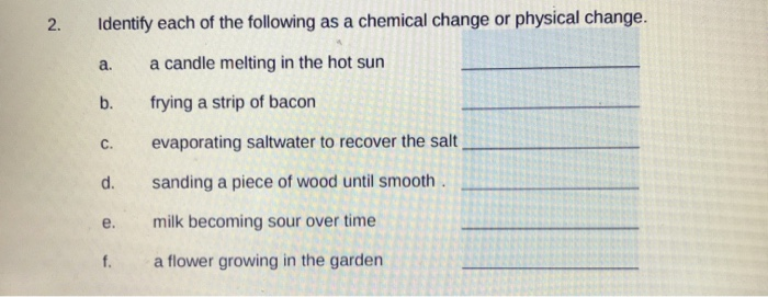 Solved 1. Identify each of the following as an element, a | Chegg.com