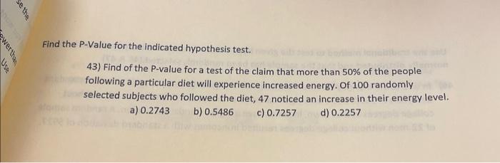 the p value for this hypothesis test is