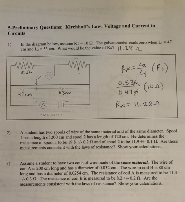 Solved 5-Preliminary Questions: Kirchhoff's Law: Voltage and | Chegg.com