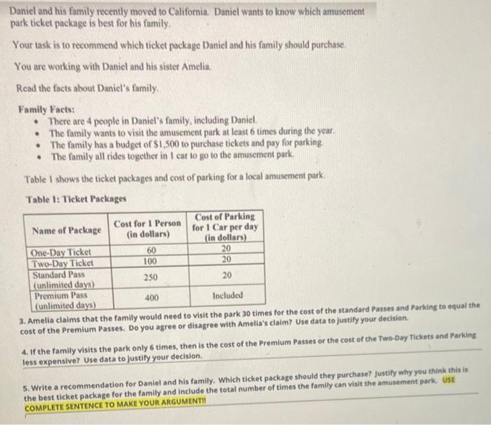 Solved Daniel and his family recently moved to California. | Chegg.com