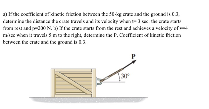 Solved a) If the coefficient of kinetic friction between the | Chegg.com