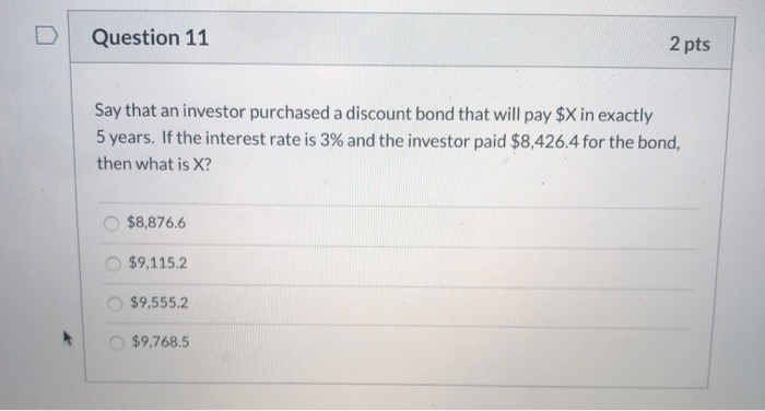 Solved Question 11 2 pts Say that an investor purchased a | Chegg.com