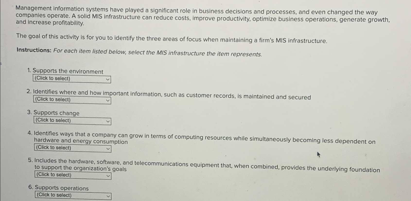 Solved Management information systems have played a | Chegg.com