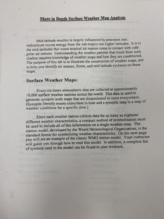 Solved FOURTH PART: The Station Model, and Surface Weather | Chegg.com