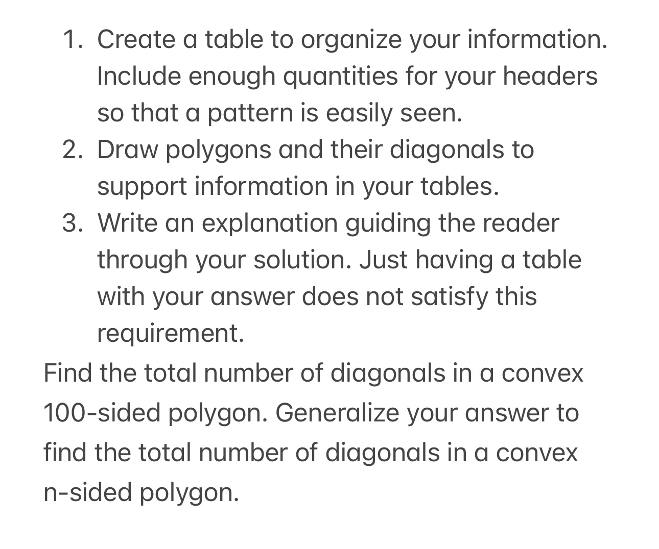 Create a table to organize your information. Include | Chegg.com
