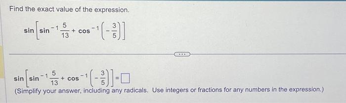 Solved Find the exact value of the expression. | Chegg.com