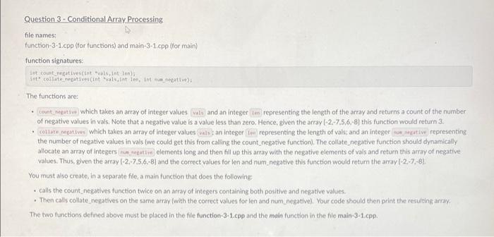Solved Question 3 - Conditional Array Processing file names: | Chegg.com