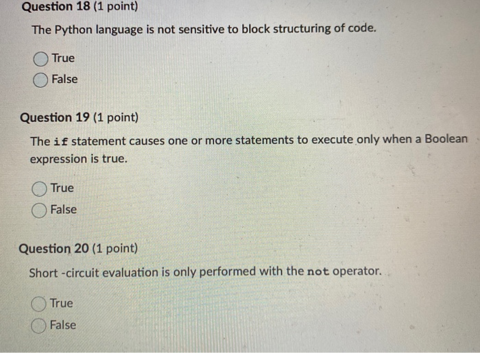Solved Question 18 (1 point) The Python language is not | Chegg.com
