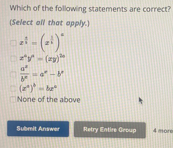 Solved Which of the following statements are correct? | Chegg.com