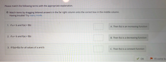Solved Please match the following terms with the appropriate | Chegg.com