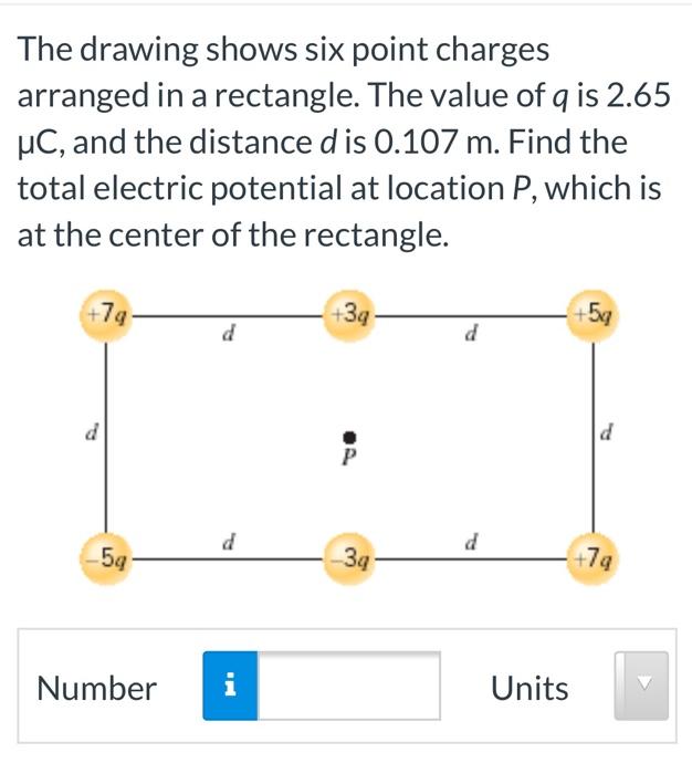 Solved The drawing shows six point charges arranged in a