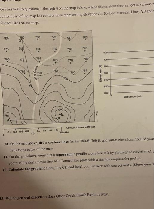 Solved Jour answers to questions through 4 on the map below, | Chegg.com