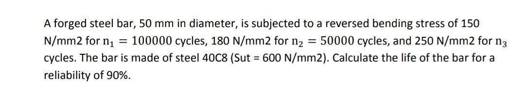 Solved A forged steel bar, 50 mm in diameter, is subjected | Chegg.com