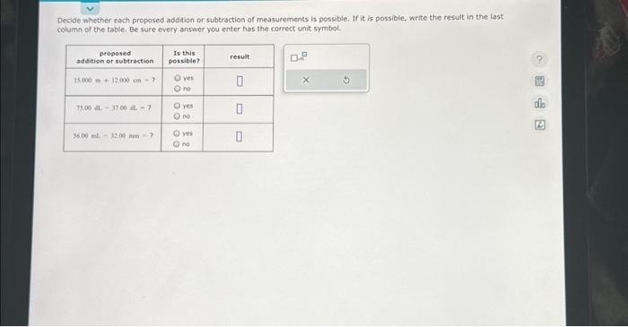 Solved Decide whether each proposed addition or subtraction | Chegg.com