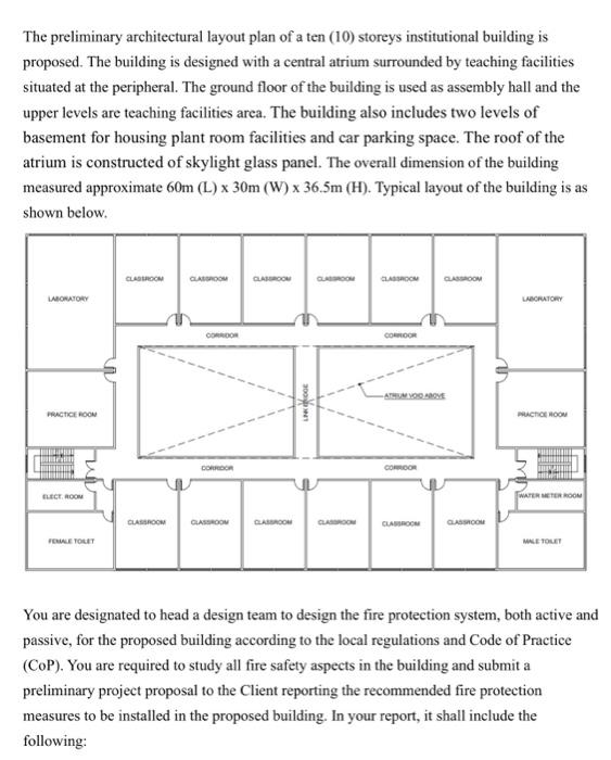 The preliminary architectural layout plan of a ten | Chegg.com