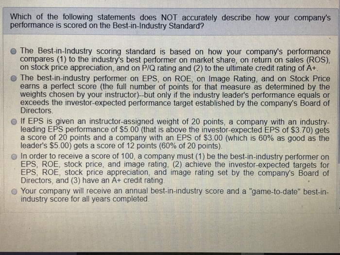 Solved Which of the following statements does NOT accurately