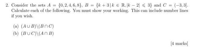 Solved 2. Consider The Sets | Chegg.com