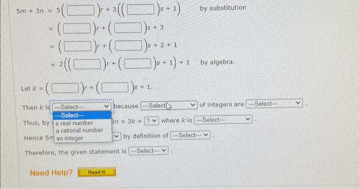 Solved For Any Integers M And N, If M Ts Even And N Is Odd 