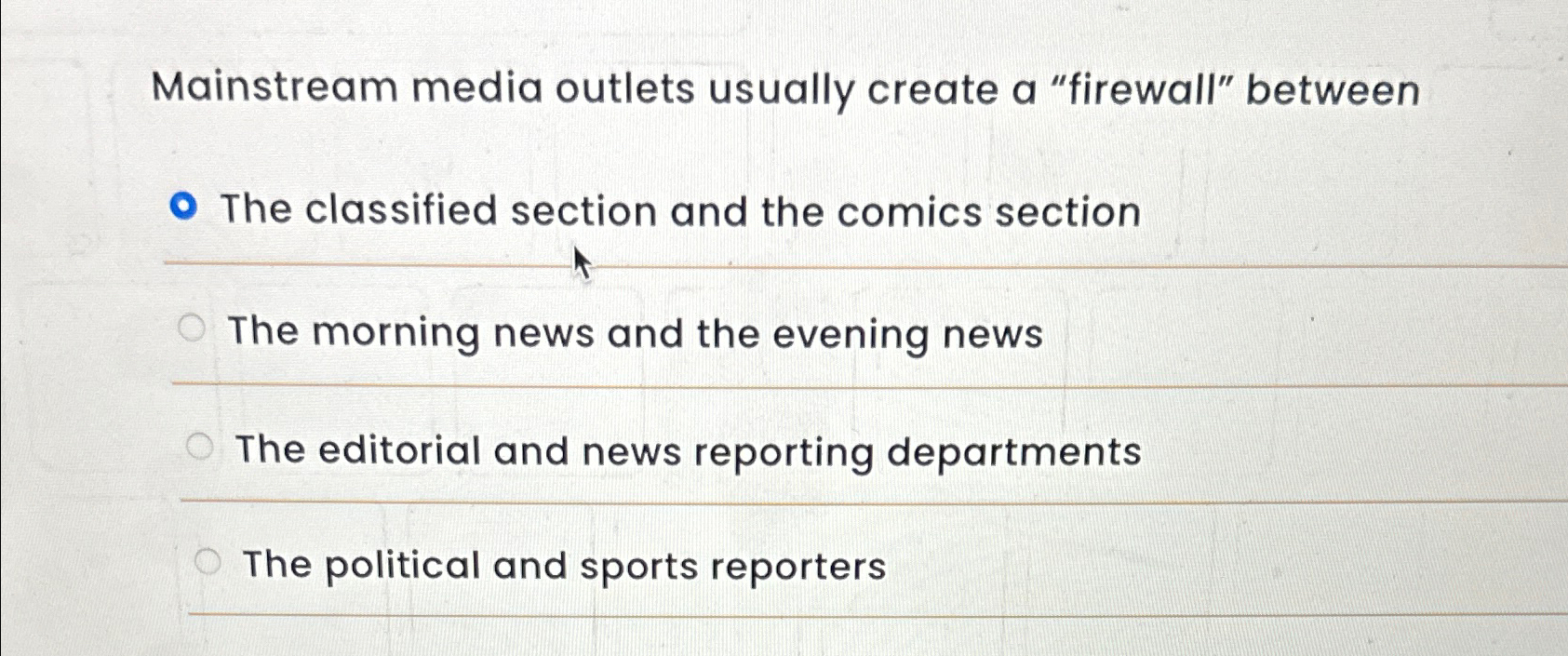 Solved Mainstream media outlets usually create a 