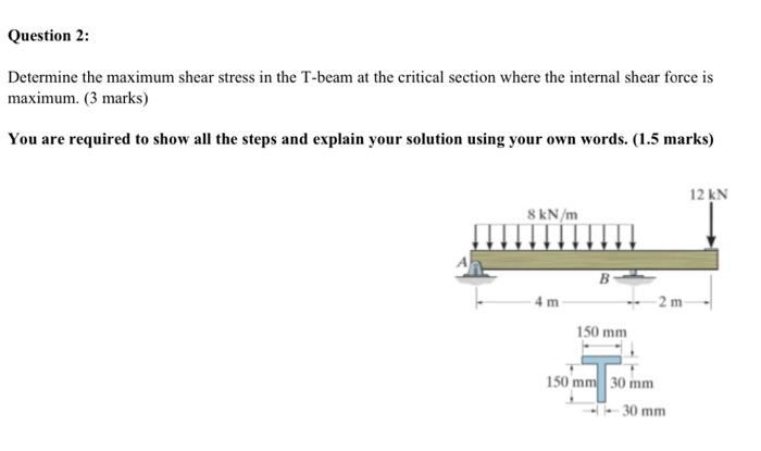 Solved Question 2: Determine the maximum shear stress in the | Chegg.com