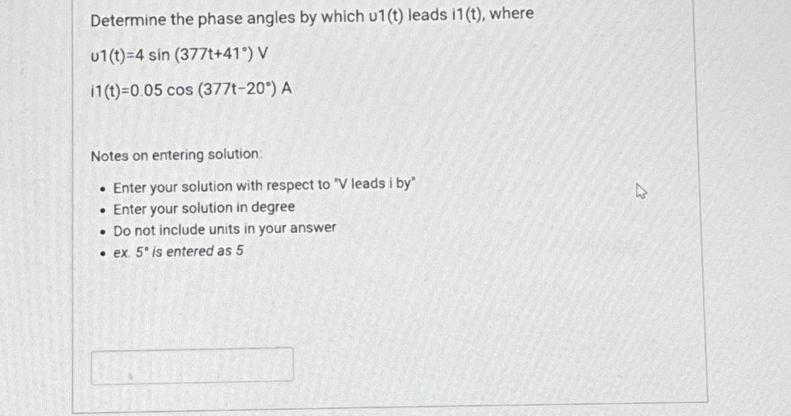 Solved Determine the phase angles by which u1(t) ﻿leads | Chegg.com