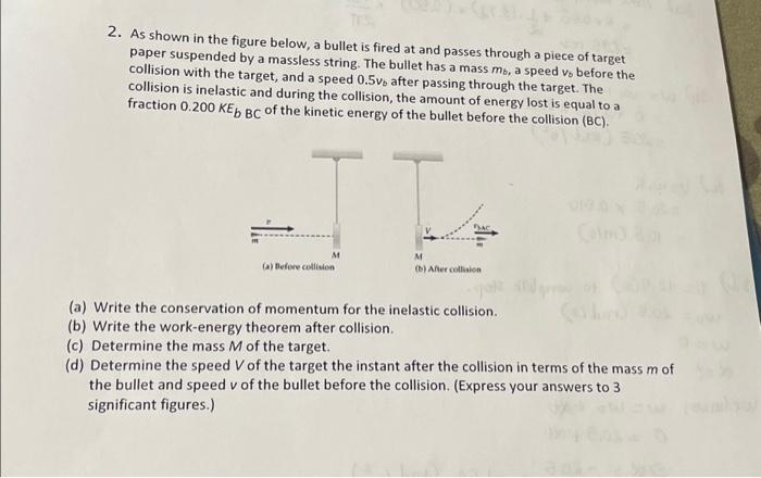 Solved 2. As Shown In The Figure Below, A Bullet Is Fired At | Chegg.com