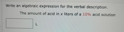 Solved Write an algebraic expression for the verbal | Chegg.com