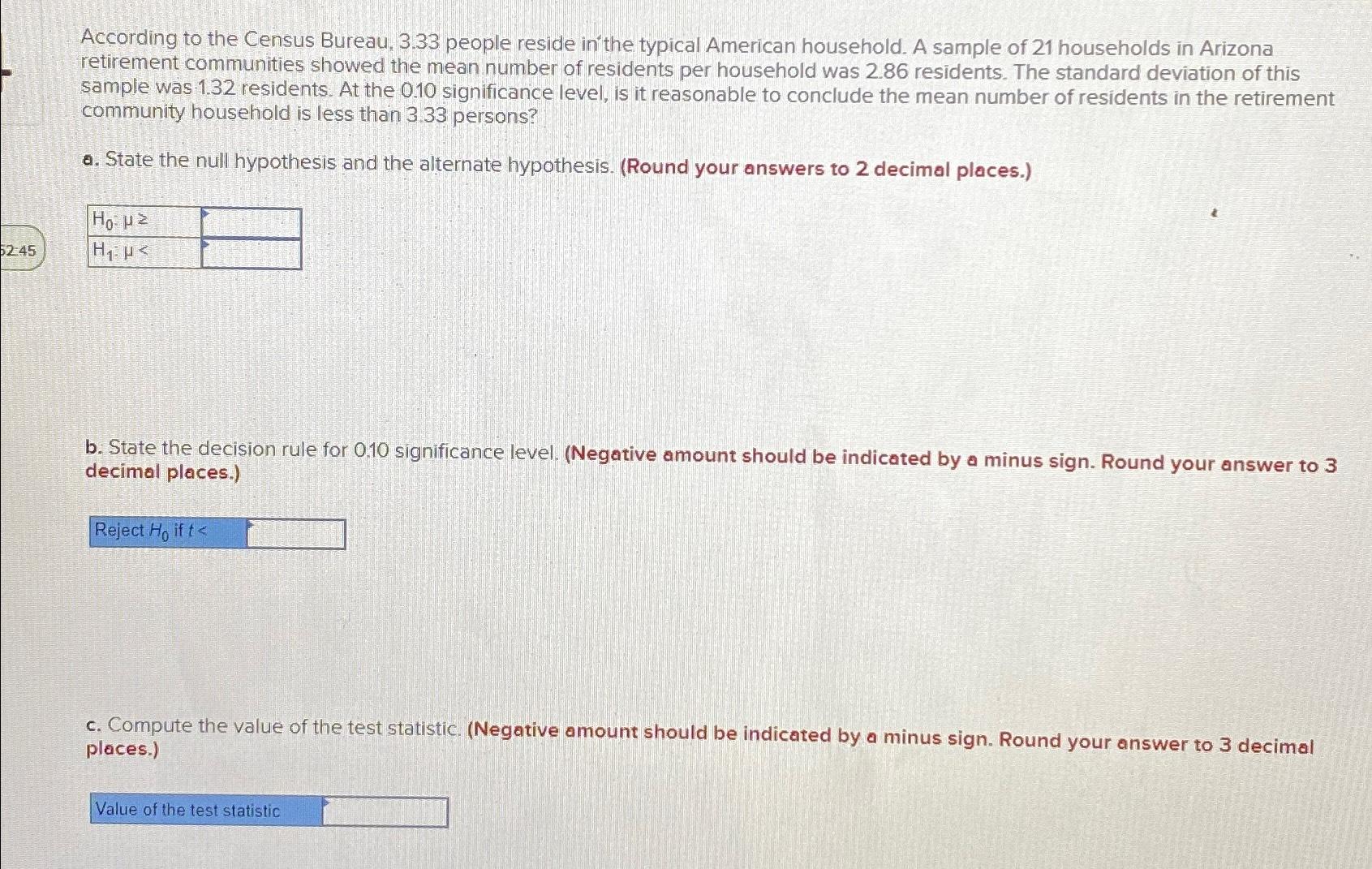 Solved According To The Census Bureau, 3.33 ﻿people Reside | Chegg.com