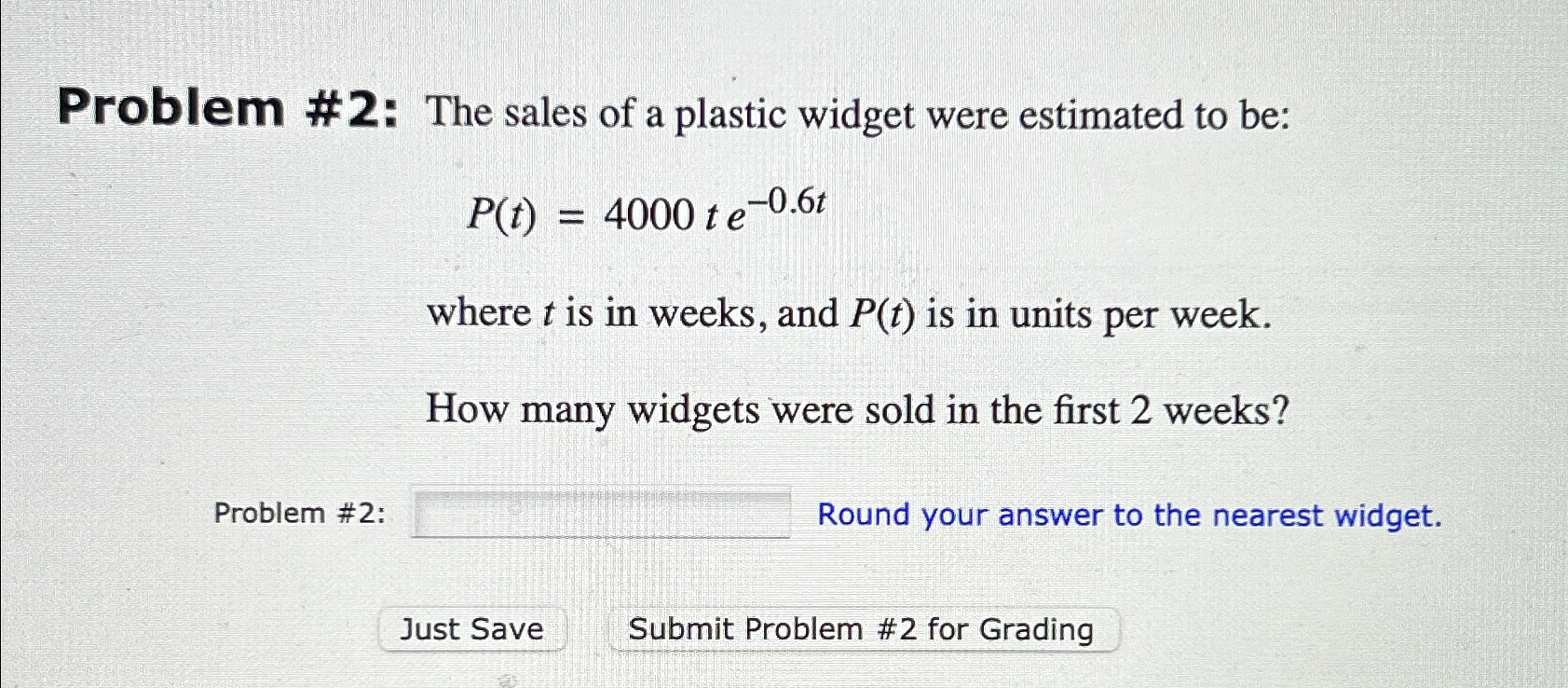 Solved Problem #2: The sales of a plastic widget were | Chegg.com