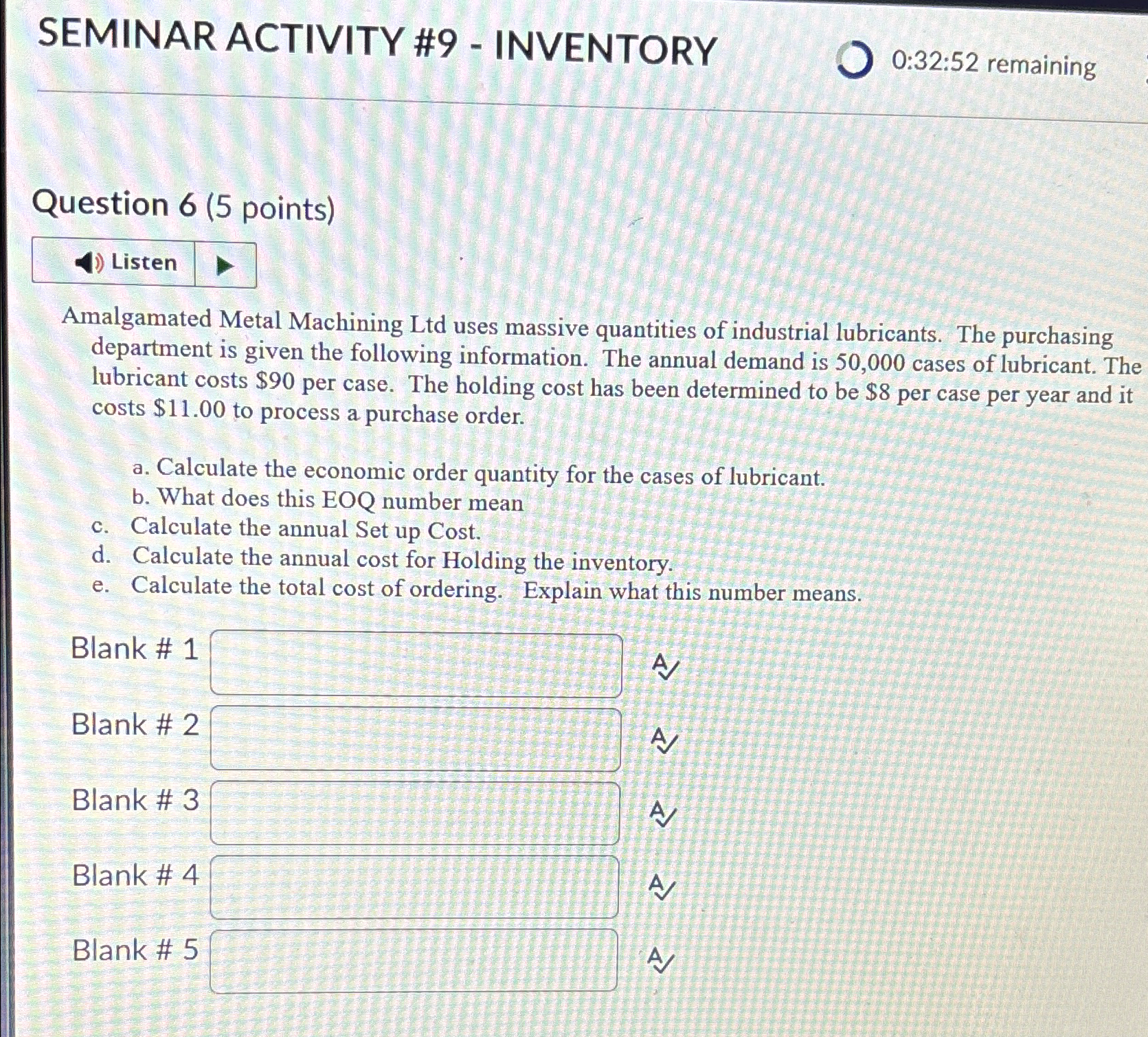 Solved SEMINAR ACTIVITY #9 - ﻿INVENTORY0:32:52 | Chegg.com