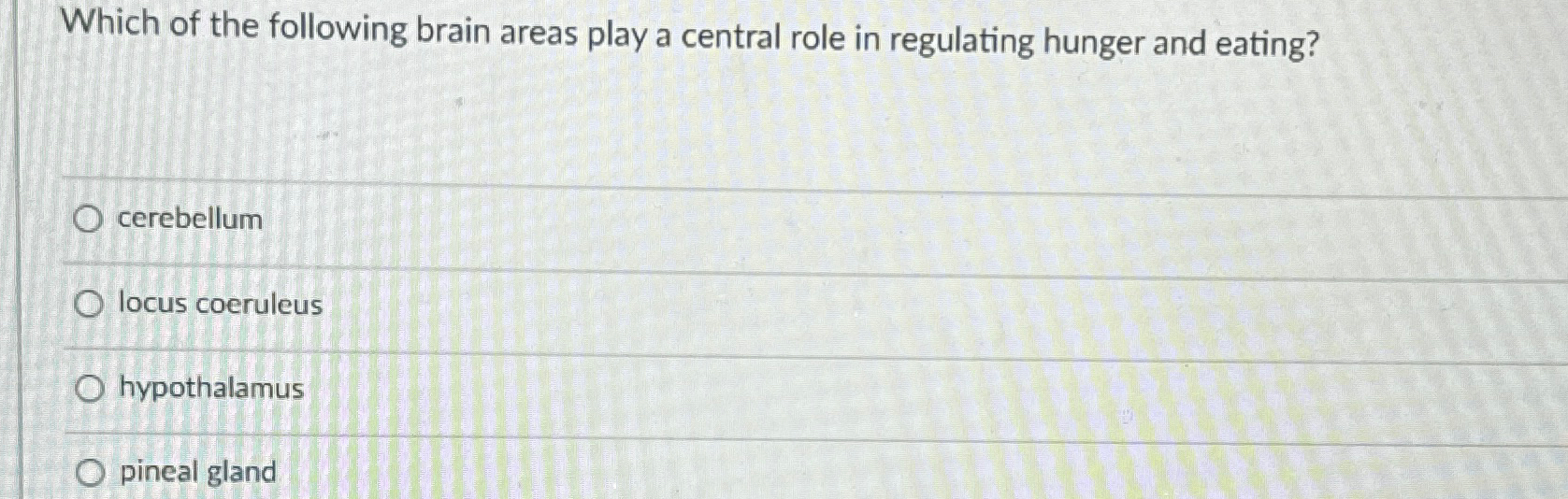 Solved Which of the following brain areas play a central | Chegg.com