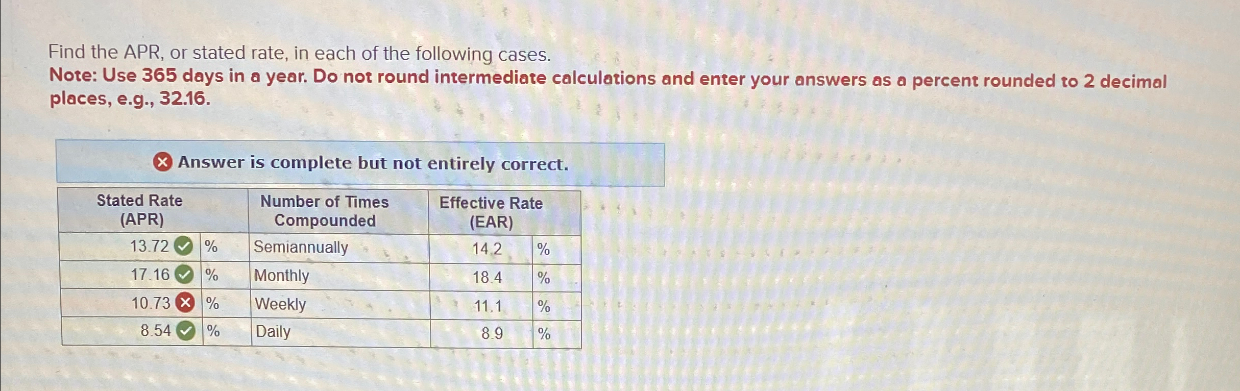 Solved Find the APR, or stated rate, in each of the | Chegg.com