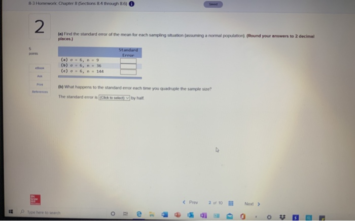 Solved 8-3 Homework Chapter 8 (Sections 8.4 Through 8.6) 2 | Chegg.com