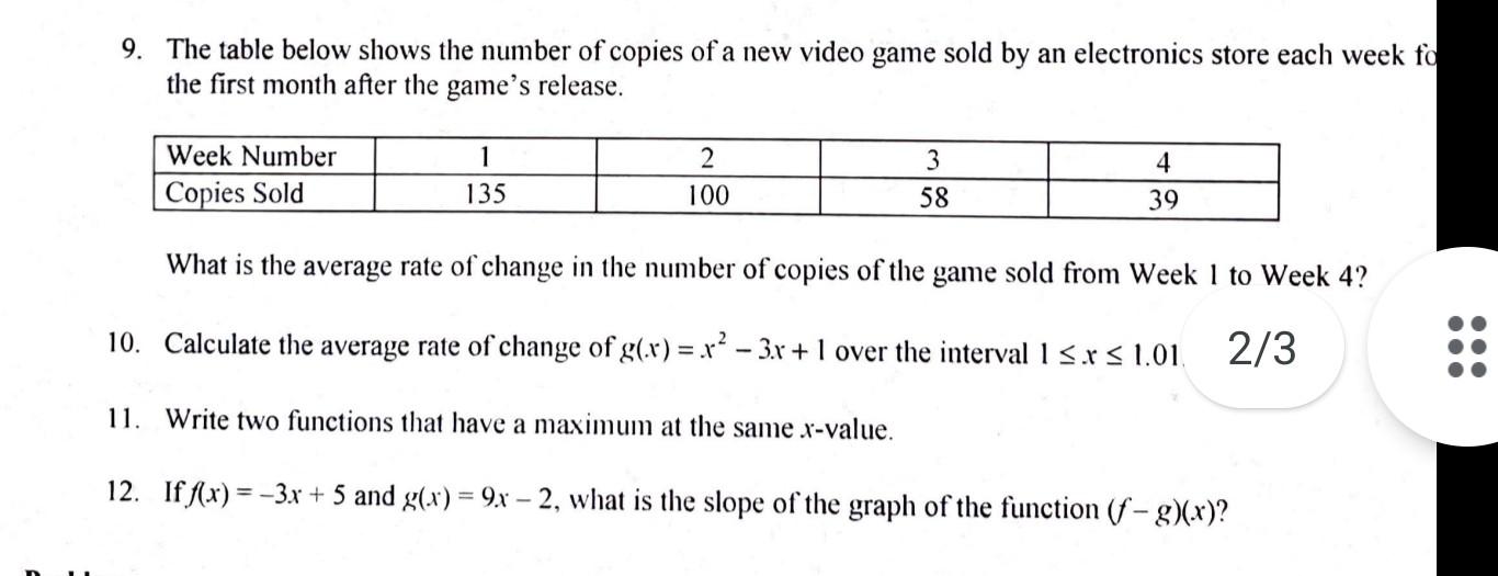 Solved 9. The table below shows the number of copies of a | Chegg.com