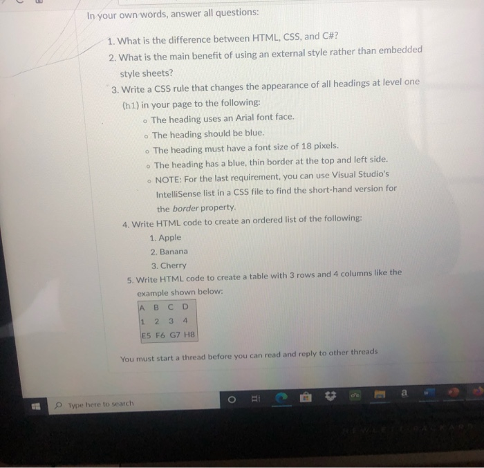 Solved In your own words, answer all questions: 1. What is | Chegg.com