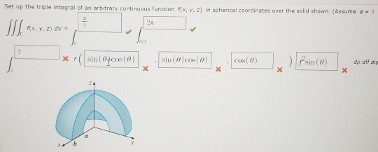 Solved Set up the triple integral of an arbitrary continuous | Chegg.com