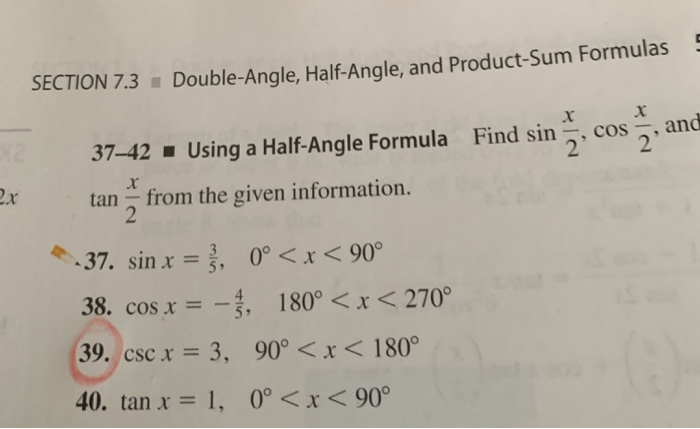 Solved SECTION 7.3 . Double-Angle, Half-Angle, and | Chegg.com