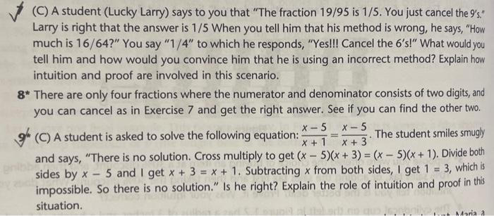 Solved anstract math. questions 7 and 9. explaing clearly | Chegg.com