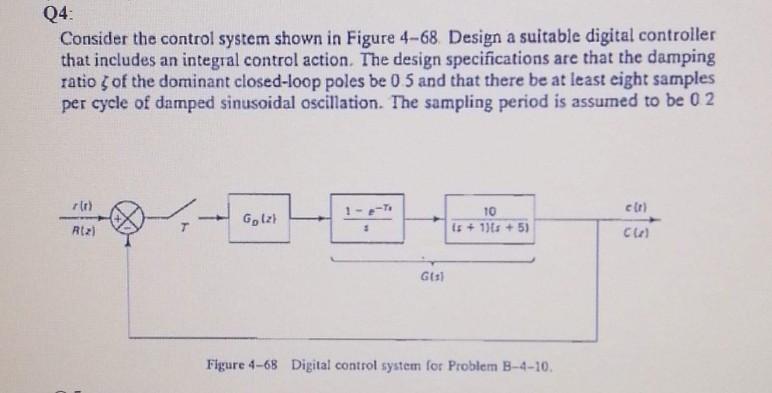 Solved Q4 Consider the control system shown in Figure 4-68 | Chegg.com