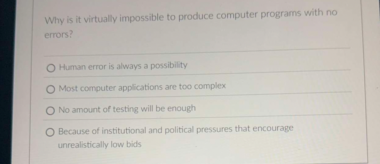 Solved Why is it virtually impossible to produce computer | Chegg.com