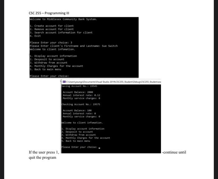 Solved CSC 255 - Programming CSC 255 - Programming III | Chegg.com